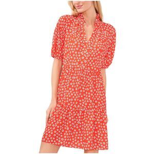 CeCe Womens Floral Rint Baby Doll Dress, NWT